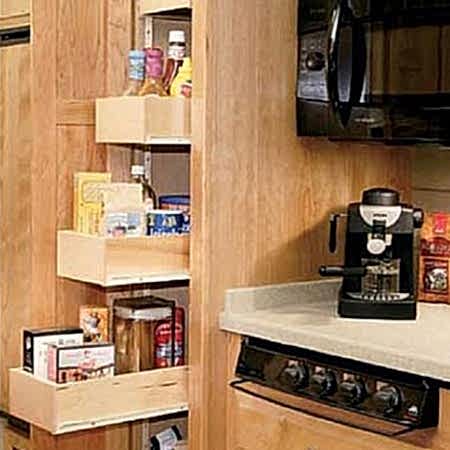 Узкие выдвижные ящики на кухне. Дон Балкон (342) 299-99-66