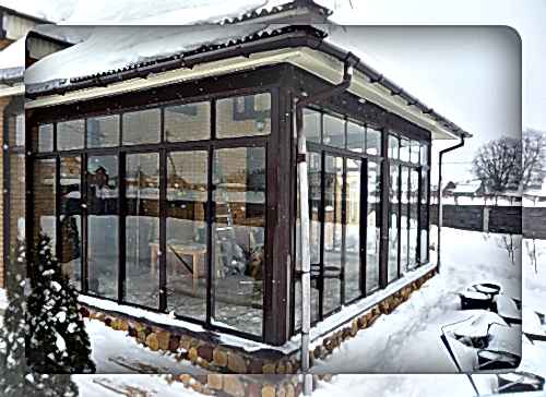 панорамное остекление веранды загородного дома в Астаны. фото Дон балкон