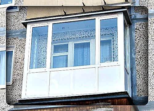 Панорамное остекление в хрущевке с сэндвич-панелями в Астаны в Дон Балкон